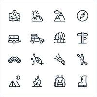 Camping icons with White Background vector