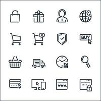 E-Commerce and Online Shopping icons with White Background vector