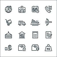Shipping and Logistics icons with White Background vector