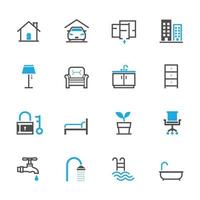 House and Real Estate Icons with White Background