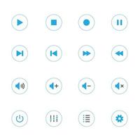 iconos del reproductor multimedia con fondo blanco vector