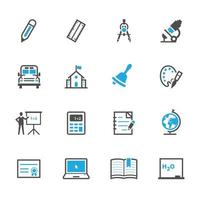 iconos de educación con fondo blanco vector