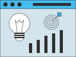 Graph bar ideas are displayed on the web page. vector