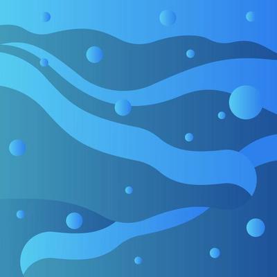 Abstract Liquid Gradient Blue Ocean with Bubble Banner Template