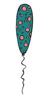 Hand drawn flying balloon illustration. Birthday party balloon doodle. Holiday clipart. vector