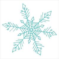 Cute hand drawn snowflake clipart. Vector doodle illustration. Christmas and New Year modern design. For print, web, design, decoration, logo.