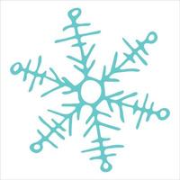 lindo clipart de copo de nieve dibujado a mano. ilustración de garabatos vectoriales. navidad y año nuevo diseño moderno. para impresión, web, diseño, decoración, logotipo. vector