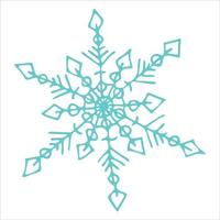 lindo clipart de copo de nieve dibujado a mano. ilustración de garabatos vectoriales. navidad y año nuevo diseño moderno. para impresión, web, diseño, decoración, logotipo. vector