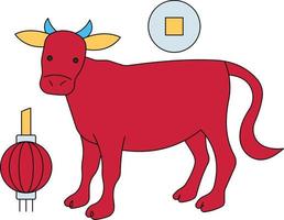 This is the Chinese bull. vector