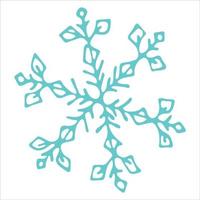 lindo clipart de copo de nieve dibujado a mano. ilustración de garabatos vectoriales. navidad y año nuevo diseño moderno. para impresión, web, diseño, decoración, logotipo.