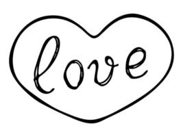 Simple hand drawn heart illustration. Cute valentine's day heart doodle. Love clipart