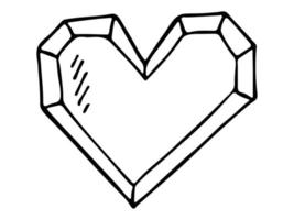Simple hand drawn heart illustration. Cute valentine's day heart doodle. Love clipart