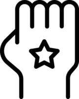 ilustración de vector de puño de mano en un fondo. símbolos de calidad premium. iconos vectoriales para concepto y diseño gráfico.