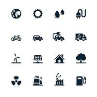 Ecology and environment icons vector