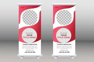 Business Roll Up Standee Template. Abstract Template. Modern Roll Up Display Stand Template Design And Brochure Flyer, Vector illustration
