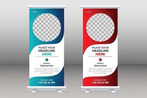 Roll Up Stand Banner Template Design For Brochure Flyer Banner Design With Creative Business Agency vector