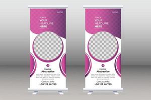 Roll Up Banner And Creative Stylish Roll Up Flyer Banner Design And Ready Abstract Template vector