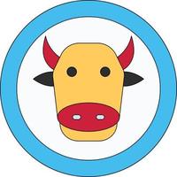 This is the face of the Chinese bull. vector