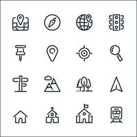 Map and location icons with White Background vector