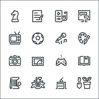 Hobbies icons with White Background vector