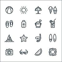 Summer and Beach icons with White Background vector