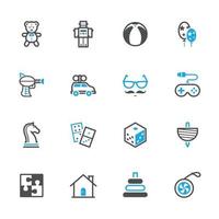 Toy and Activity Icons with White Background vector