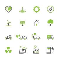 iconos de ecología con fondo blanco vector