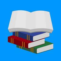 libros educativos vector material sobre fondo azul