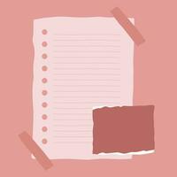 Decorative note paper for taking notes in nude pink color vector