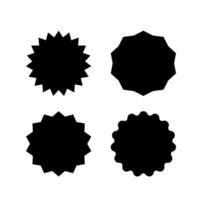 black wavy round shape vector for making price tags