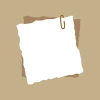 Decorative note paper for taking notes in light brown color. vector