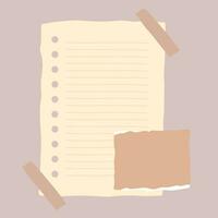 Decorative note paper for taking notes light brown vector