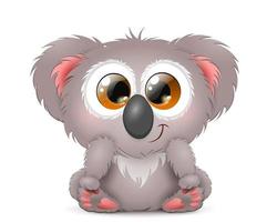 lindo koala de dibujos animados sentado vector