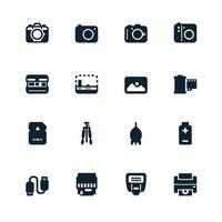 Camera and Camera Accessories Icons vector