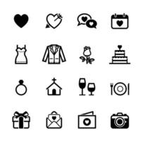 Wedding and Love Icons with White Background vector