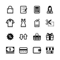 iconos de compras con fondo blanco vector