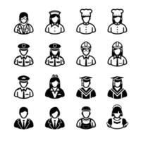 Occupation Icons and People Icons with White Background vector