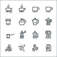 iconos de café con fondo blanco vector