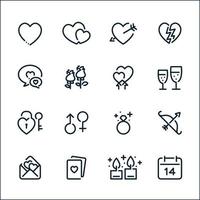 Valentine's Day icons with White Background vector