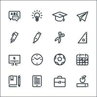 Education Icons with White Background vector