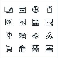 iconos de seo e internet con fondo blanco vector