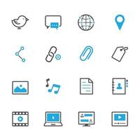 Social Media Icons with White Background vector