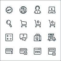 E-Commerce and Online Shopping icons with White Background vector