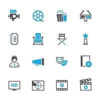 Movie Icons with White Background vector