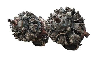 9 cylinder Radial Engine of old airplane,Vintage style photo
