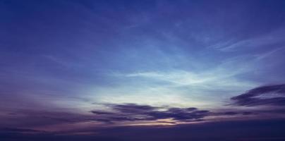Beautiful cloudscape sunrise sky. Blue and purple sky at sunrise. Art picture of blue sky and clouds. Peaceful and tranquil concept. Sky background for blue feeling or depression quote. Peaceful. photo