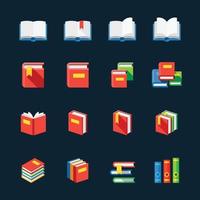 Book and Education Icons with Black Background vector