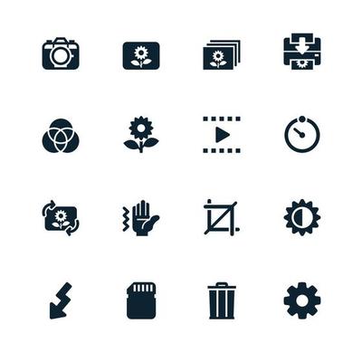 Photography and Camera Function Icons