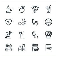 Health and Wellness icons with White Background vector