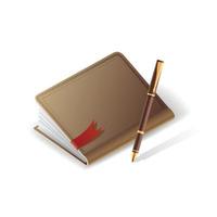 Old Diary and Pen Icon vector